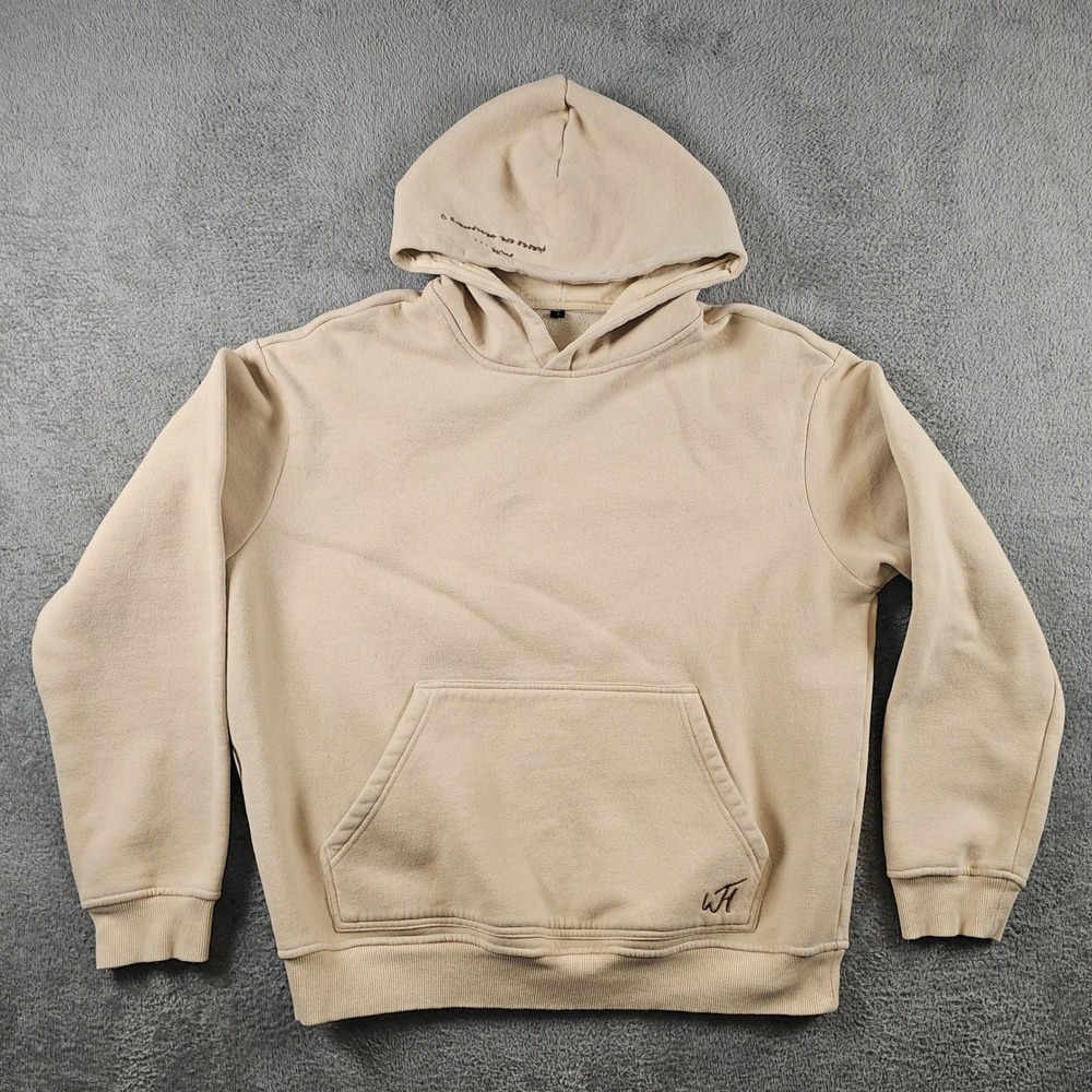 Wheres The Hoop Smiley Phases Graphic Hoodie Sand Small Streetwear Puff Print - Picture 2 of 8